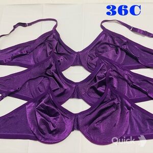 36C - NWT Striped Texture Soft Cup Bras - 3 bras bundle